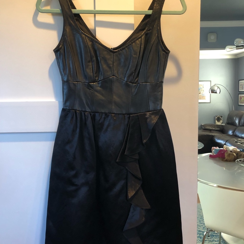 Nanette Lepore leather & acetate dress. Made in New York. Size 0